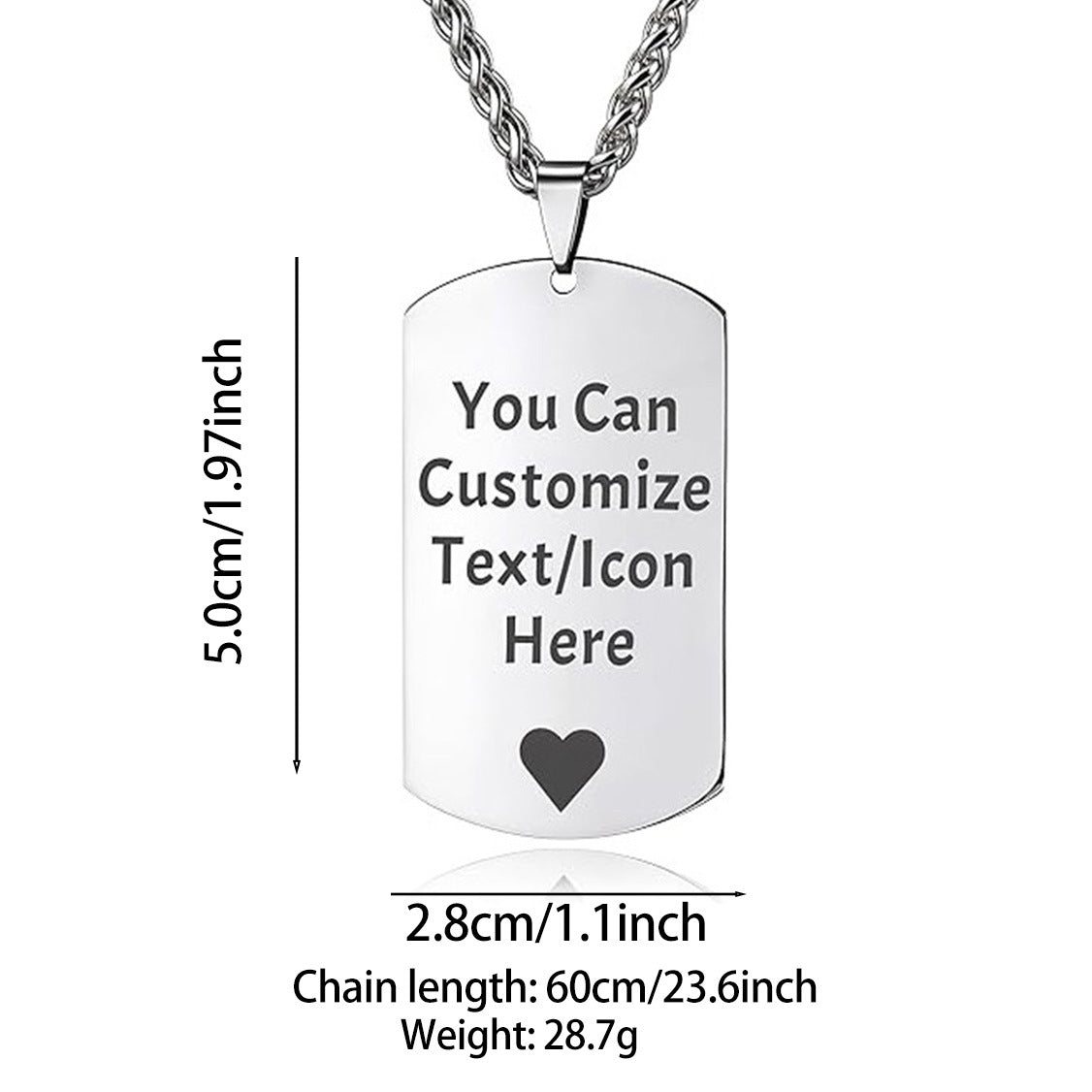 Customized Alloy Necklace With Lettering And Photo Exchange Vera Lux