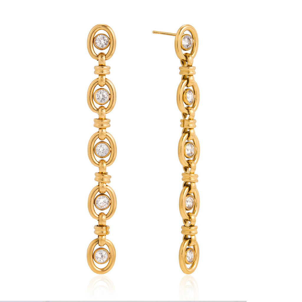 Zircon Chain Tassel Earrings and Bracelet Set Vera Lux