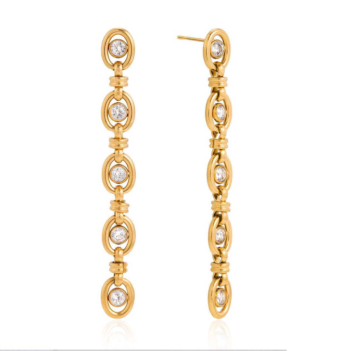 Zircon Chain Tassel Earrings and Bracelet Set Vera Lux