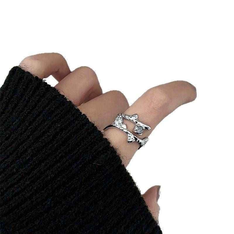Minimalist Irregular  Ring Set Women, High Grade Gradient Stone, INS Cold Tone Jewelry Vera Lux