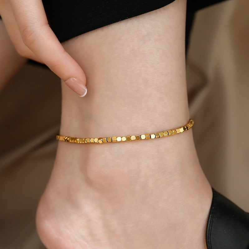 Light luxury 18K gold and silver anklet Vera Lux