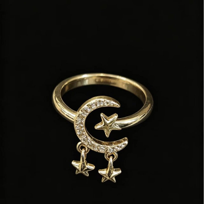 Affordable Luxury Star And Moon Open Ring For Women Vera Lux