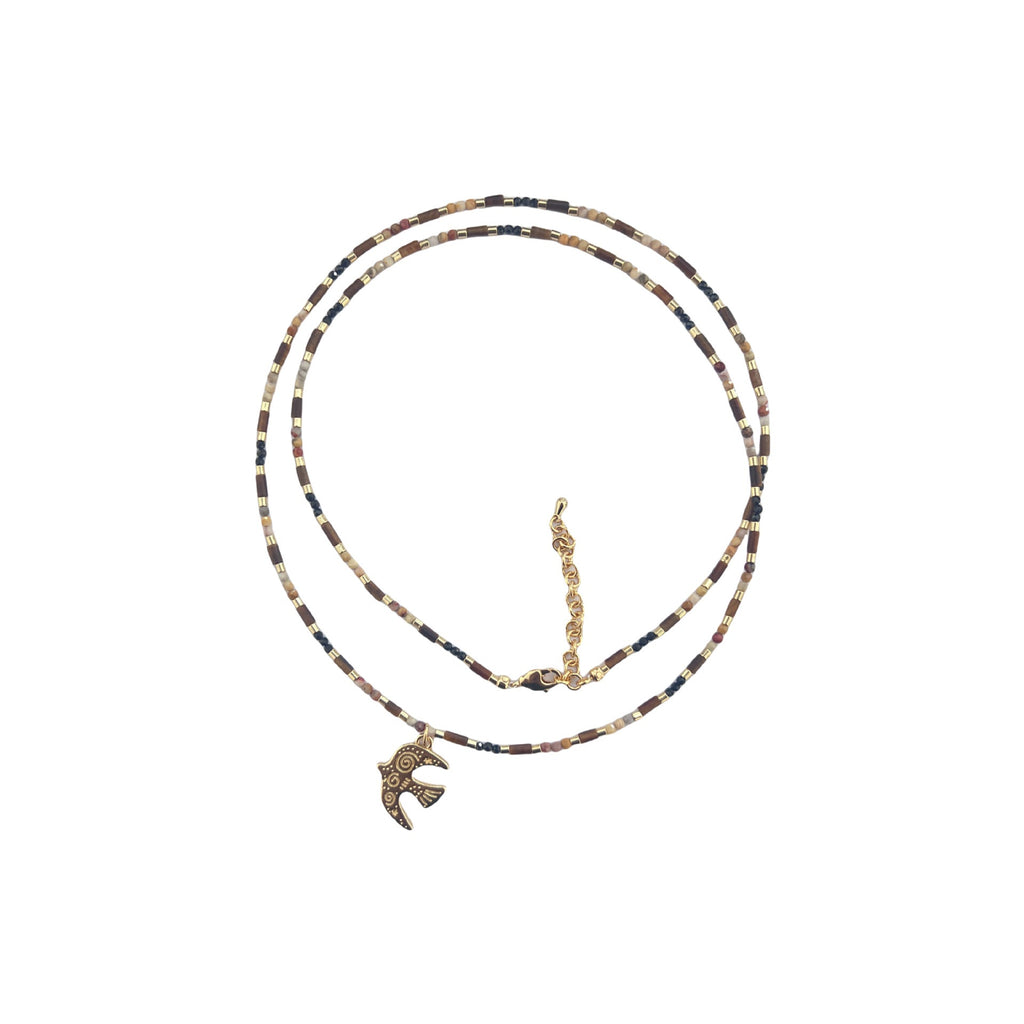 Simple And Stylish Tiger's Eye Bird Necklace For Women Vera Lux