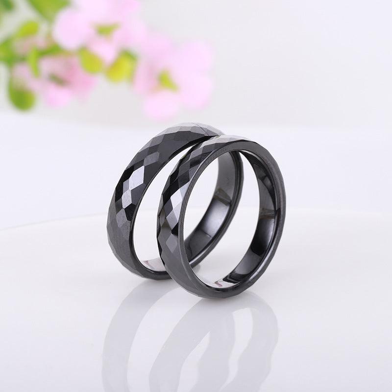 Multi-faceted Rhombus Ceramic Ring For Men Vera Lux