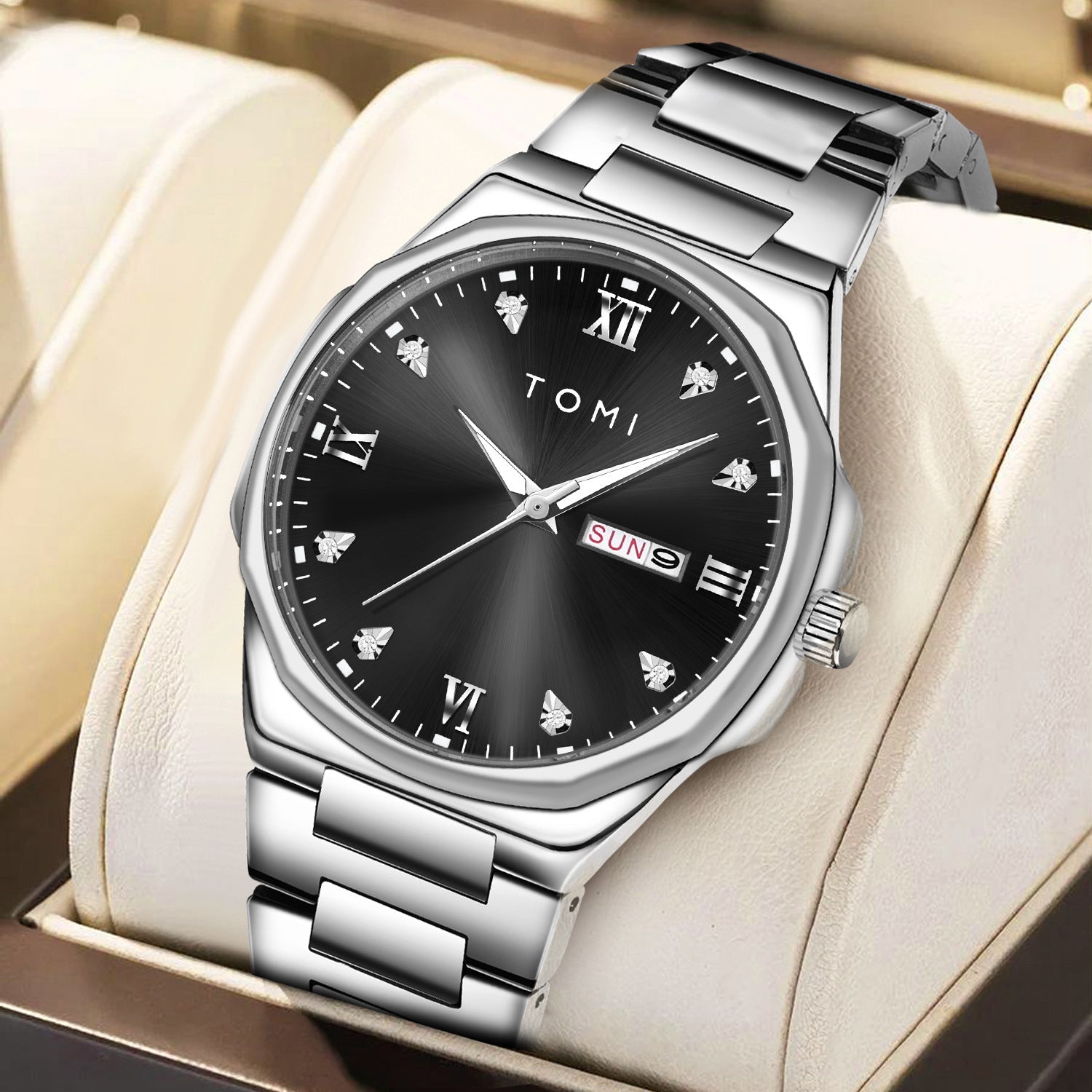 Simple Diamond Encrusted Quartz Watch Fashionable Vera Lux