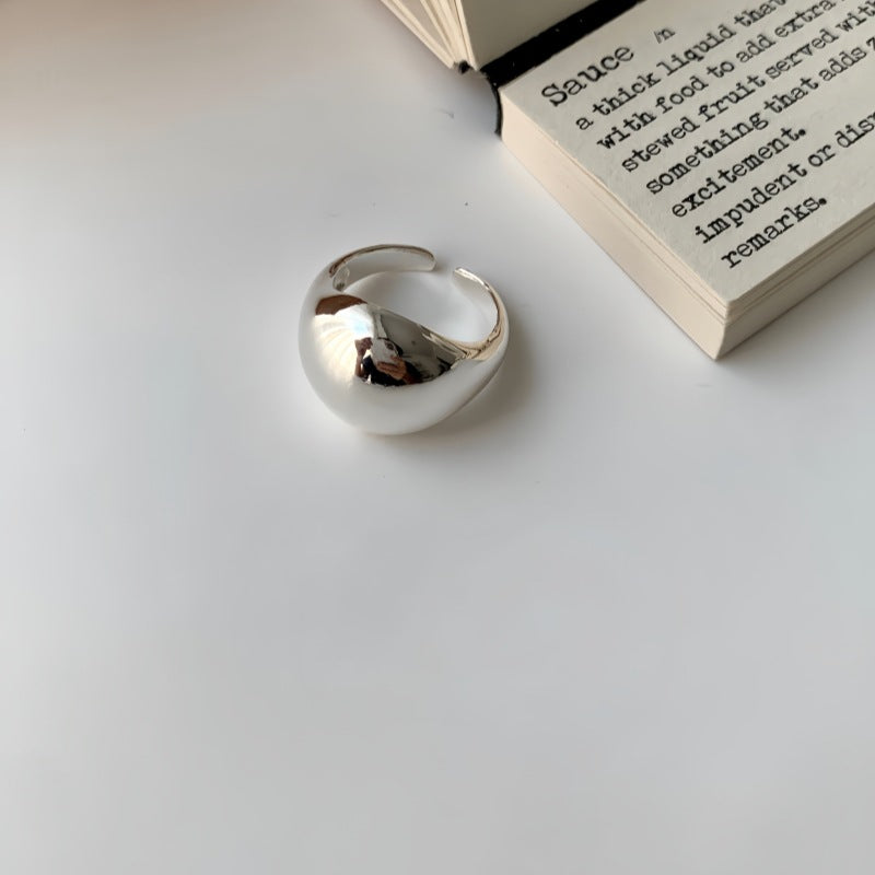 Ins Style Minimalist Design, Versatile & Simple Plain Band, Smooth Surface, Personalized Oval Geometric Open Ring Vera Lux