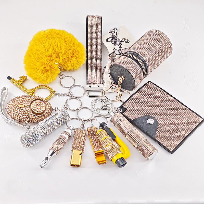 Multifunctional Portable Womens 12-Piece Keychain Set Vera Lux