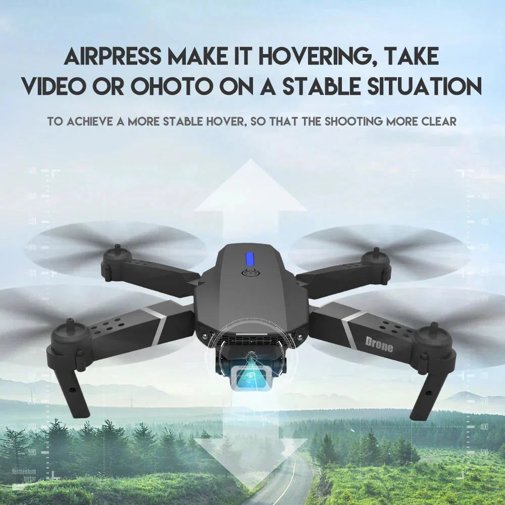 E88 Pro Foldable Quadcopter Drone - WIFI FPV, HD 4K Camera, Altitude Hold Whatever the Treasure