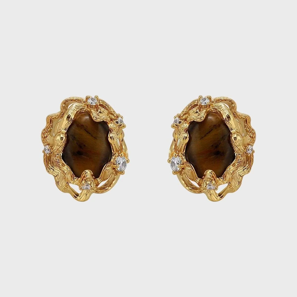 2026 New Retro Geometric Irregular Resin Oversized Earrings, Niche Cold Style For Women Vera Lux