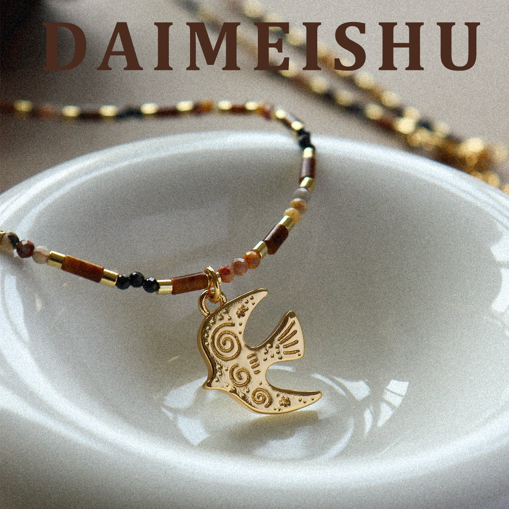 Simple And Stylish Tiger's Eye Bird Necklace For Women Vera Lux
