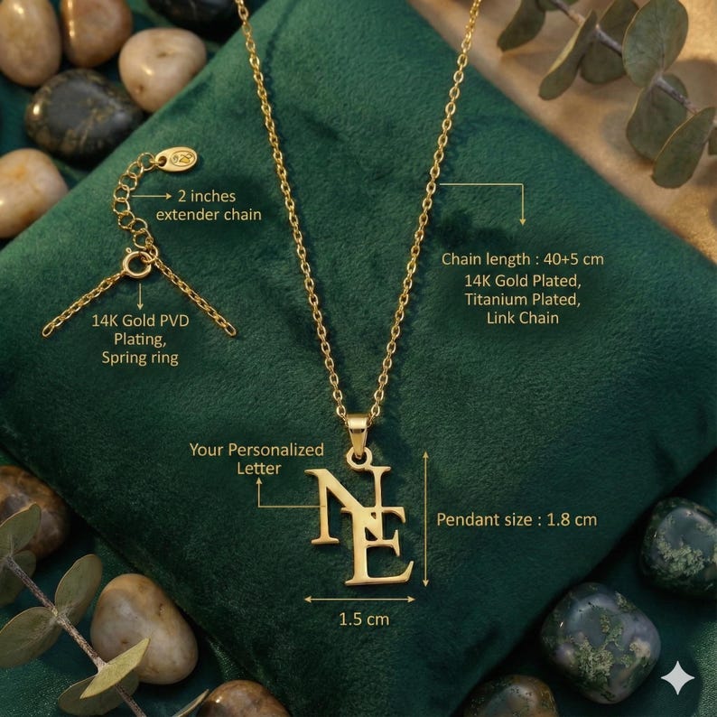Custom interwoven double letter necklace Vera Lux
