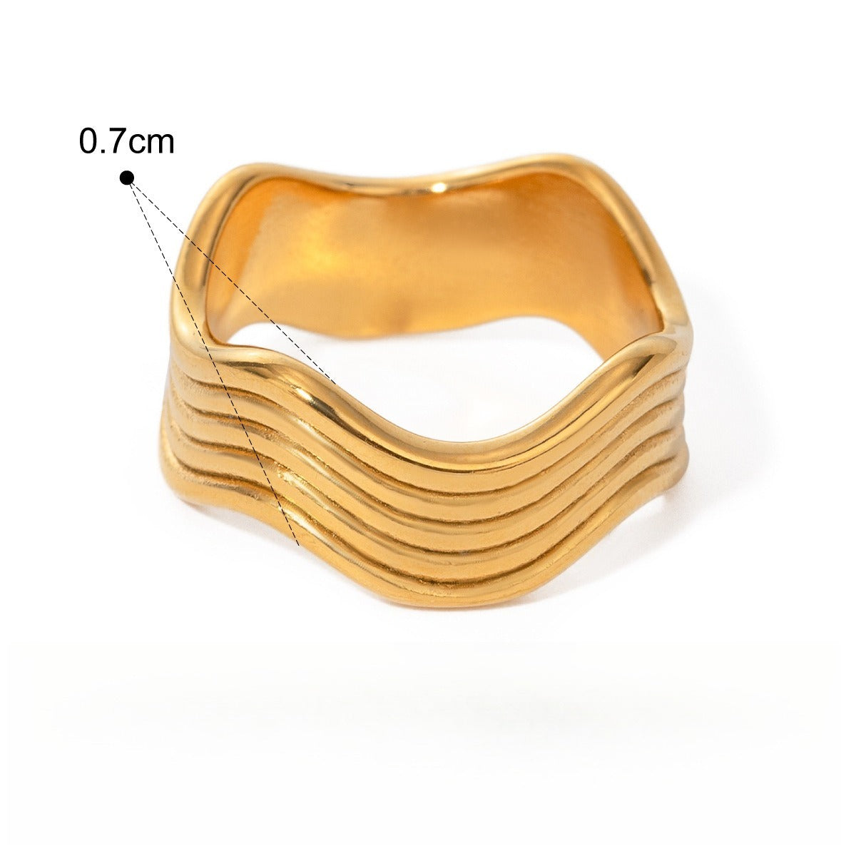 18K Gold Luxury Pearl Titanium Steel Ring Vera Lux