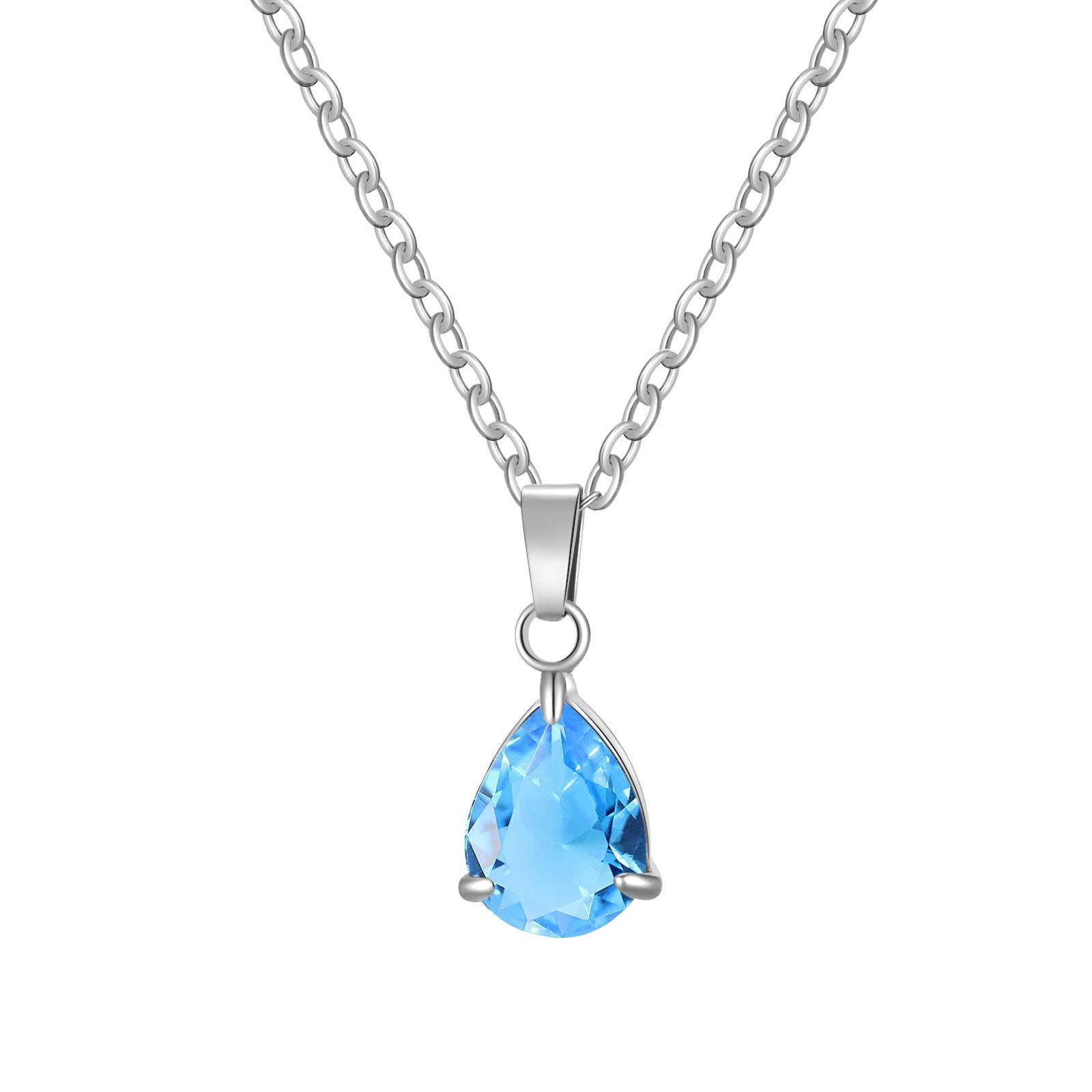 3A Water Drop Zircon Small Pendant Solitaire Pear-Shaped Zircon Womens Clavicle Chain Vera Lux