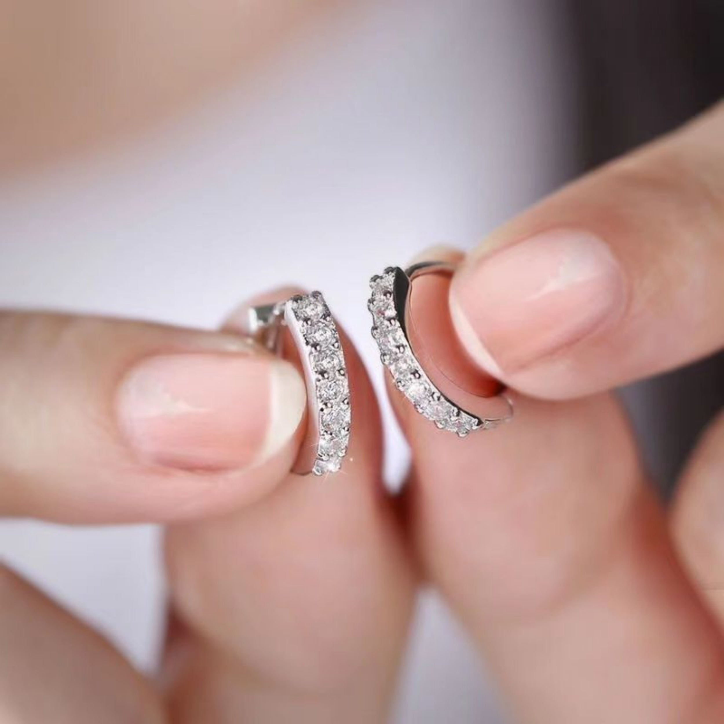 925 Sterling Silver Diamond-Studded Trendy Earrings Simple And Stylish For Students Vera Lux