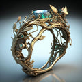 Retro Forest-Style Vine Emerald Ring Vera Lux
