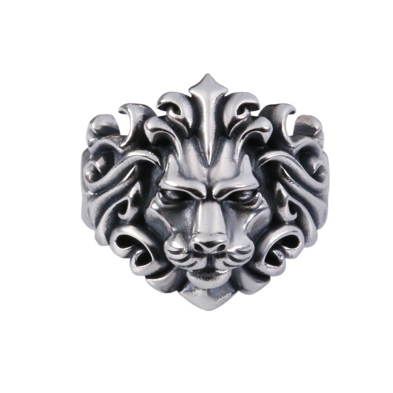 Majestic Lion Silver Jewelry Mens Silver-Plated Ring Vera Lux