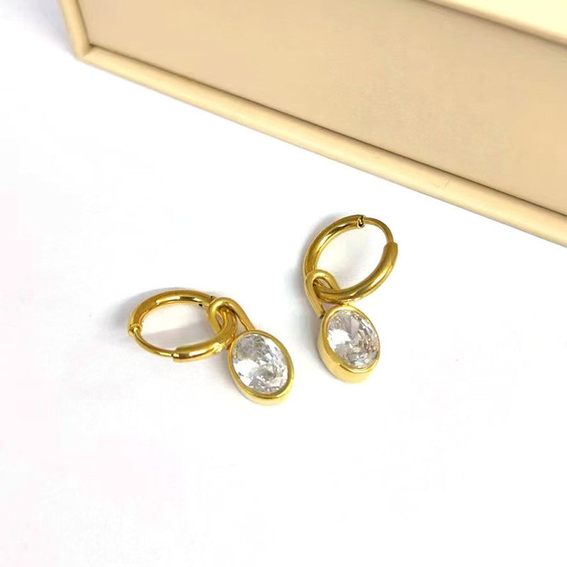 316 Stainless Steel Cartilage Piercing Earring, Single, Diamond-Encrusted Nose Hoop Vera Lux