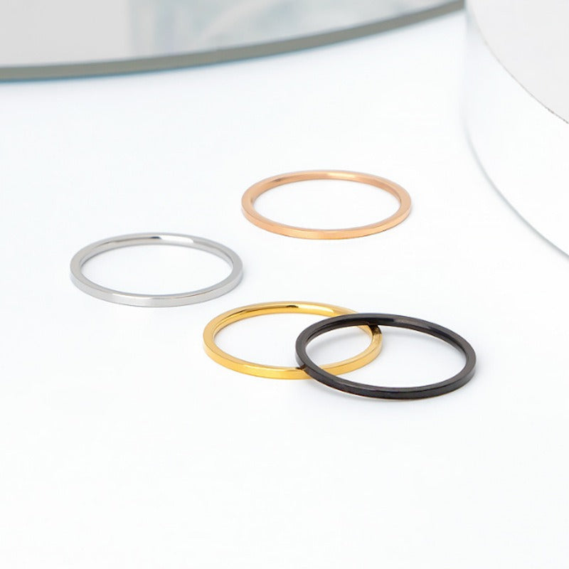 1mm Plain Band Ultra-thin Ring Couple Rings Vera Lux