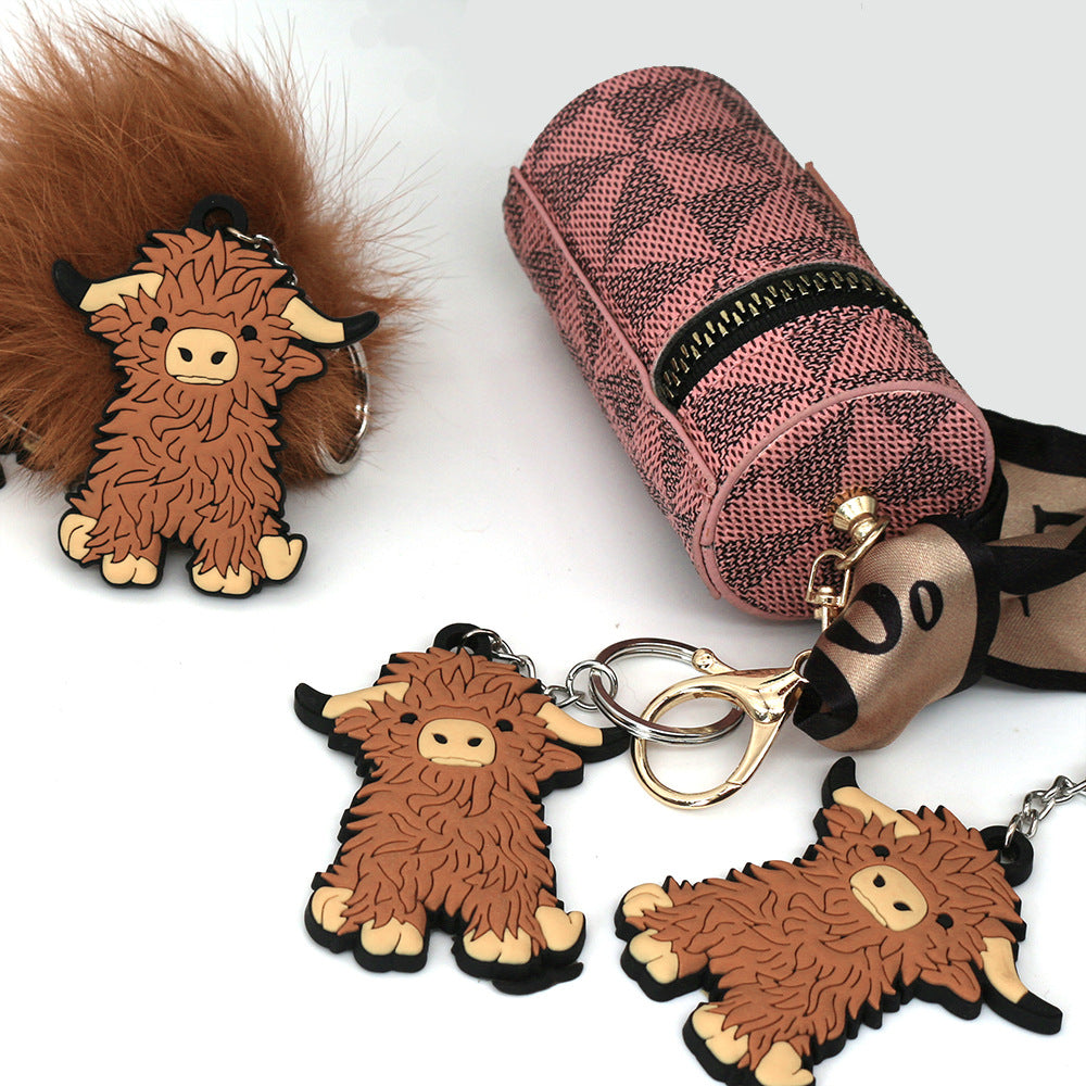 Highland Cow Key Accessory, Cow PVC Keychain Vera Lux
