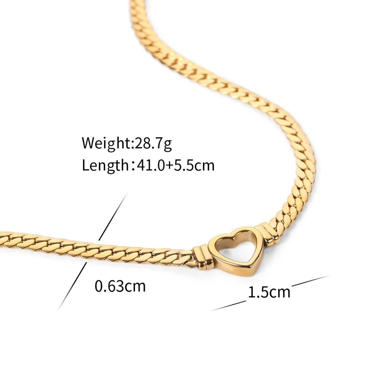 18K Gold Hollow Heart Design Trendy Personalized Necklace Vera Lux