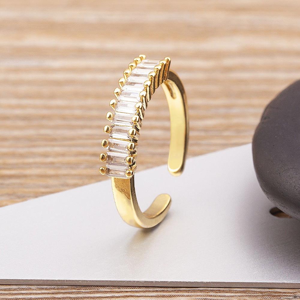 Zircon Geometric Open Ring For Women Vera Lux