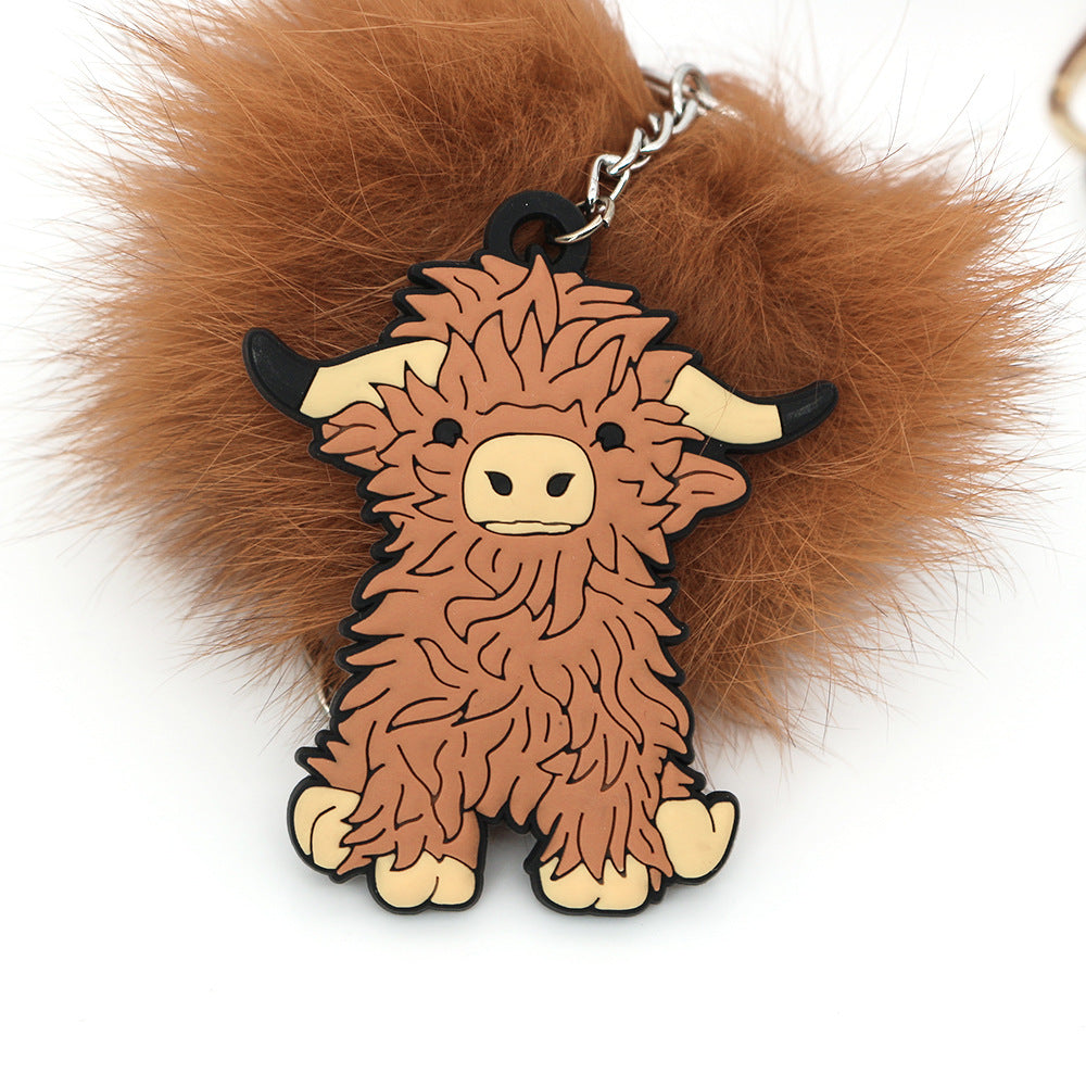 Highland Cow Key Accessory, Cow PVC Keychain Vera Lux