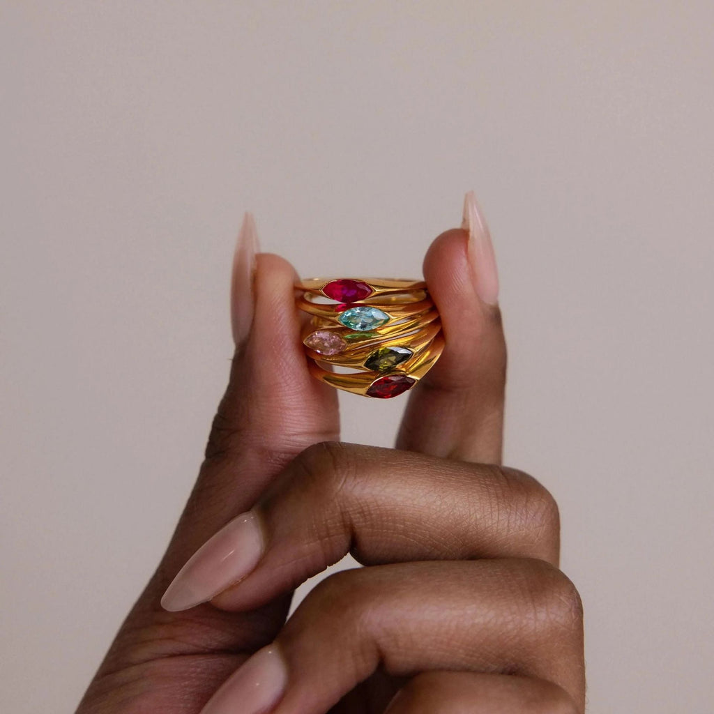 Stainless Steel December Birthstone Ring Vera Lux