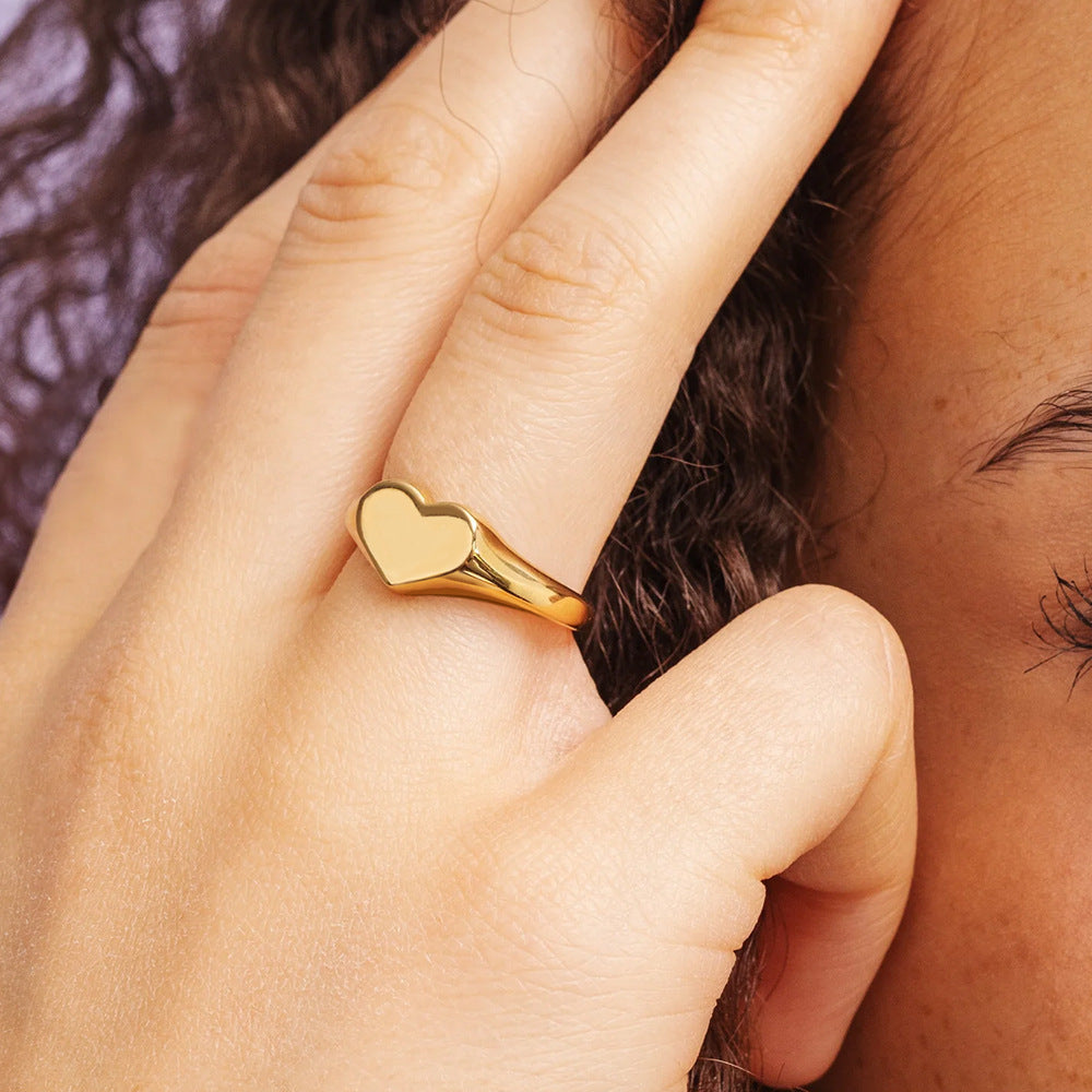 Stainless Steel Titanium Heart-Shaped Ring For Women Vera Lux