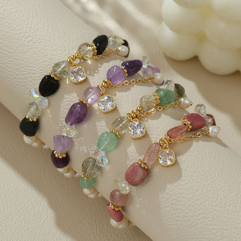 Natural Freshwater Pearl Bracelet Minimalist And Elegant Versatile Zircon Design Vera Lux