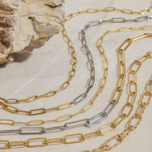 18K gold chain with gold and silver color matching design simple and elegant necklace Vera Lux