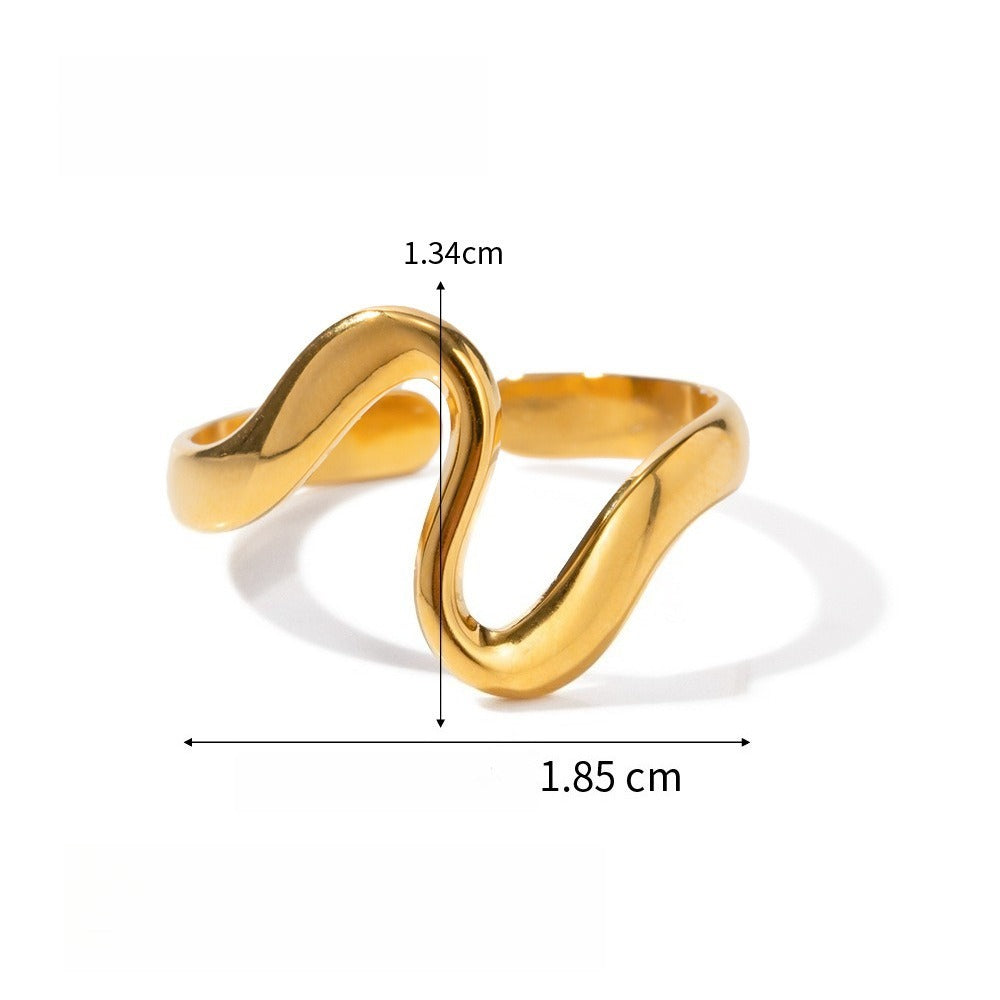 18K gold titanium steel open ring Vera Lux