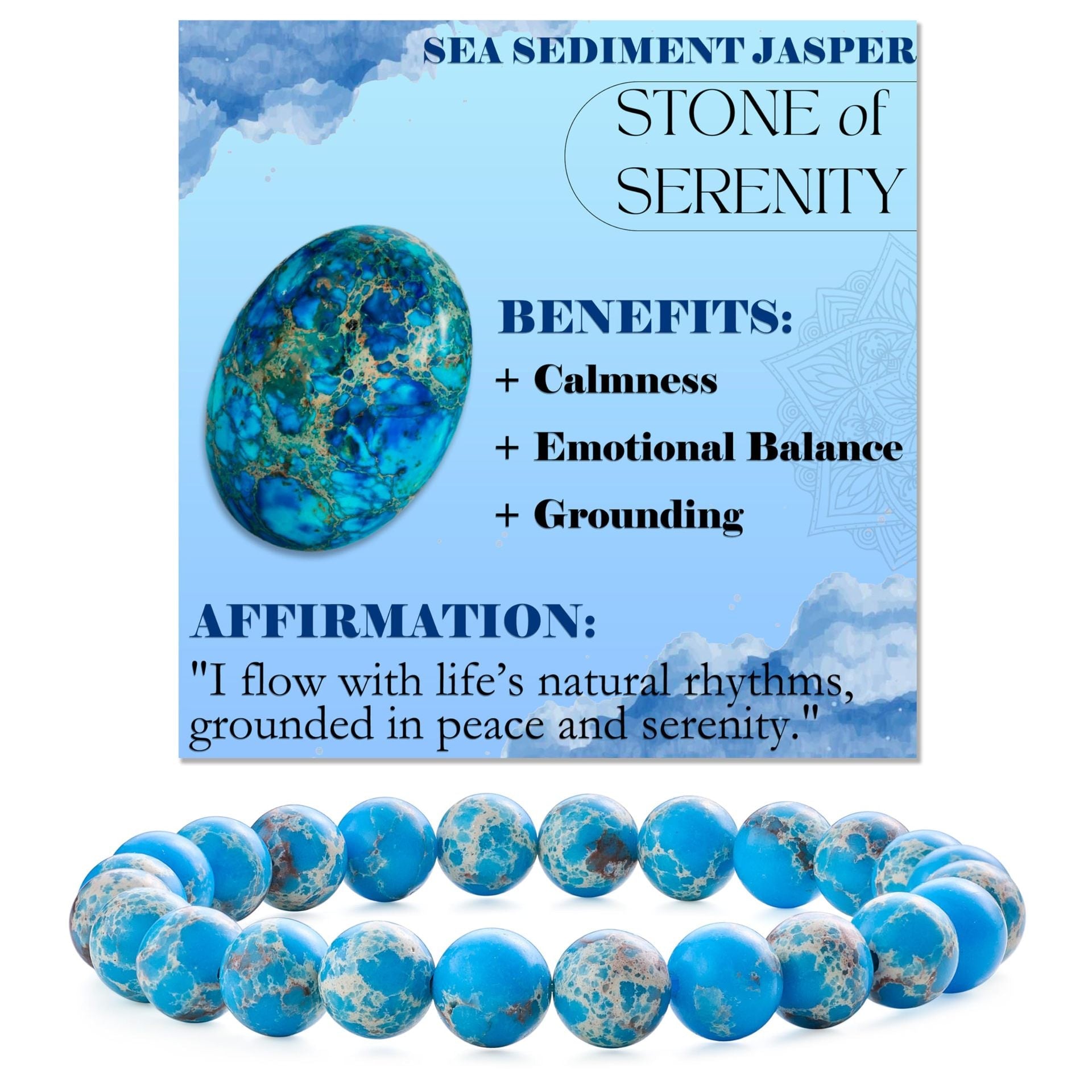 8mm Natural Stone Bead Bracelet White Turquoise Vera Lux
