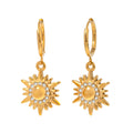 18k gold sun-shaped diamond-studded earrings with unique design Vera Lux