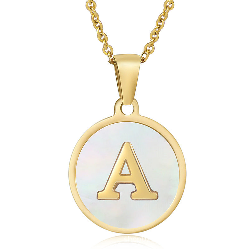 Natural Shell Initial Necklace Collection Vera Lux