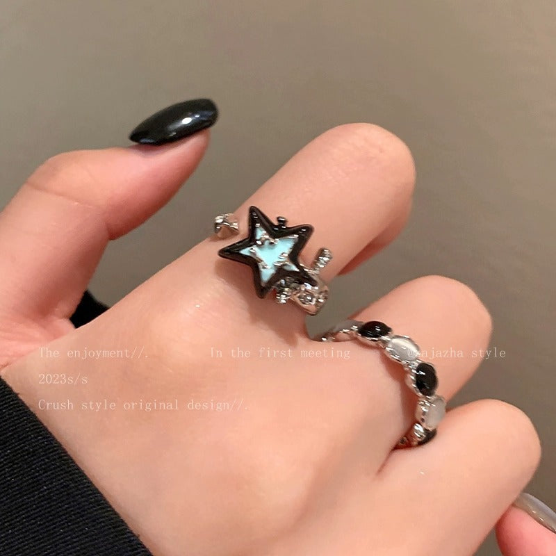 Opal Star Ring For Women, INS Niche Design, Open Adjustable Index Finger Ring, Personalized All-match Finger Ring Vera Lux