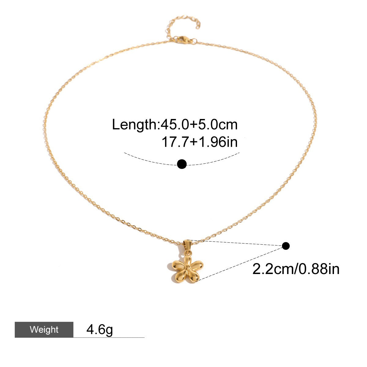 18K Gold Geometric Design Trendy Personality Necklace Vera Lux