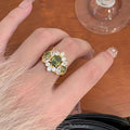 Vintage Tiger Eye Open Ring For Women, Maillard Retro Niche Design High-End Index Finger Ring Vera Lux