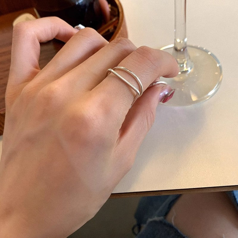 925 Sterling Silver Irregular Stackable Rings For Women, Minimalist INS Style, Non Tarnish & Versatile Band Rings Vera Lux