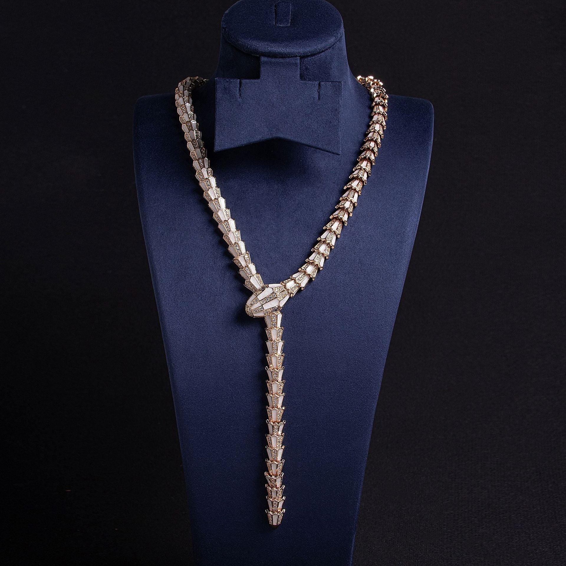 S925 Silver Snake-Shaped Enamel Necklace Vera Lux
