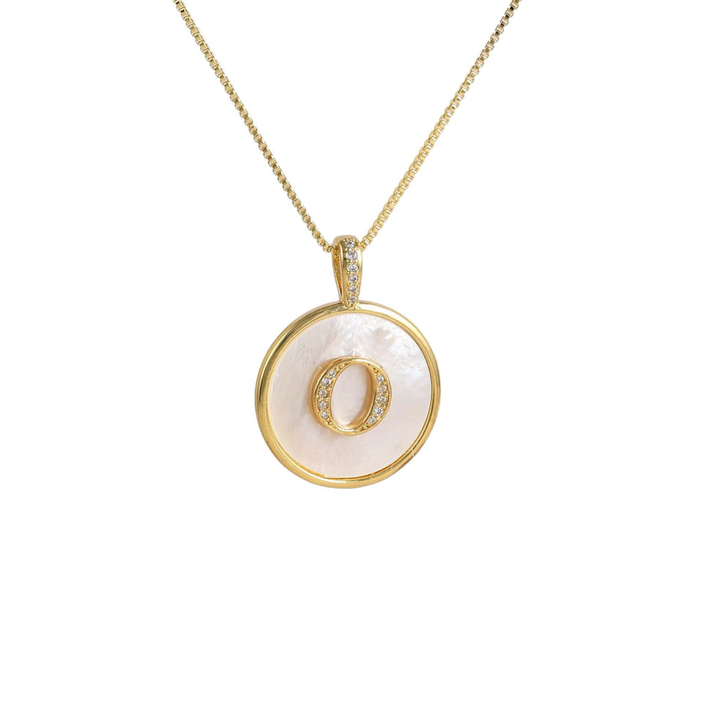 Gold Shell Initial Pendant Charm Collection Vera Lux