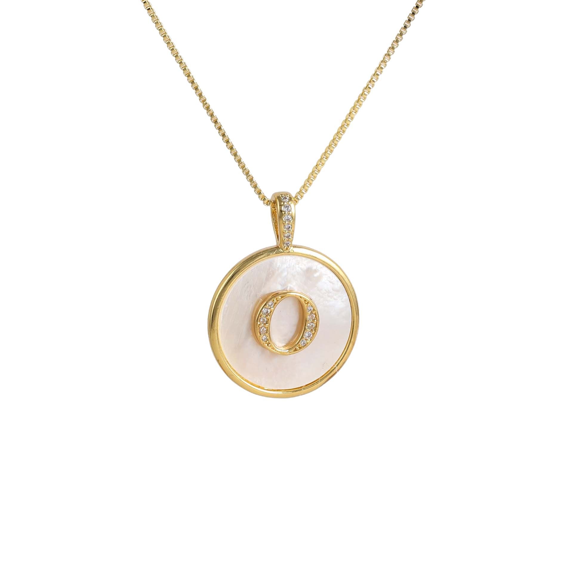 Gold Shell Initial Pendant Charm Collection Vera Lux