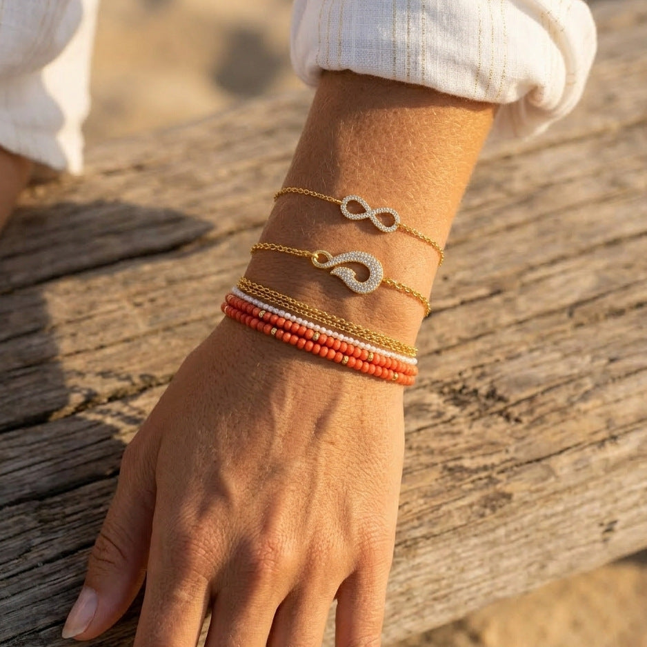 Zircon Fish Hook Necklace and Bracelet Set Vera Lux