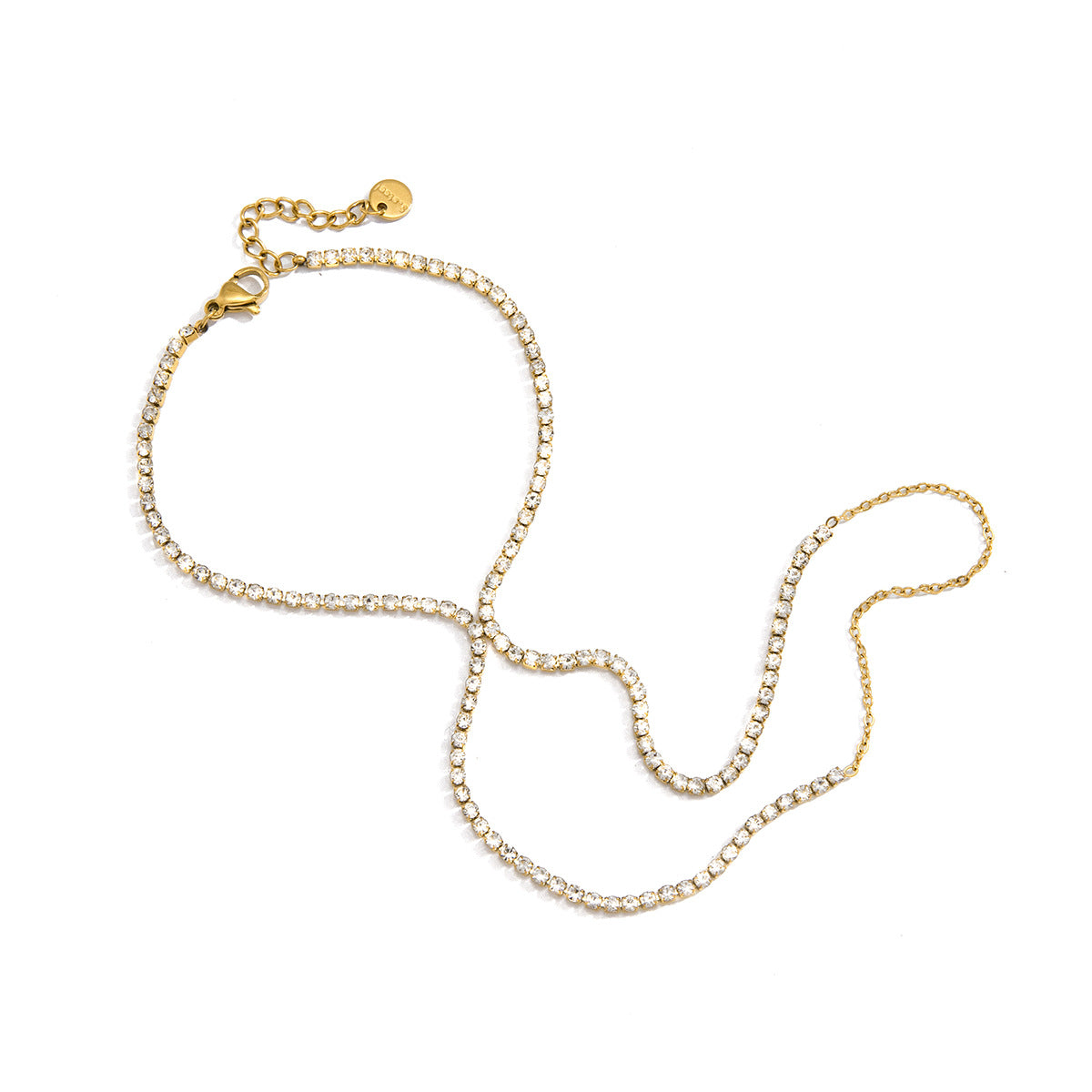 Rhinestone Hand Chain and Ring Bracelet Set Vera Lux