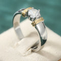 Minimalist Two-tone Inlaid Round Zircon Fashion Ring For Women Vera Lux