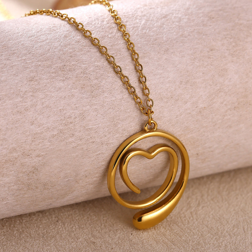 Geometric Heart-Shaped Droplet Minimalist Necklace For Women Vera Lux
