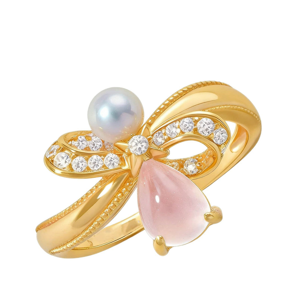 Cat's Eye Stone Bow Ring For Women Vera Lux