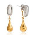 18K gold and S925 silver two-tone teardrop front and back stud earrings Vera Lux