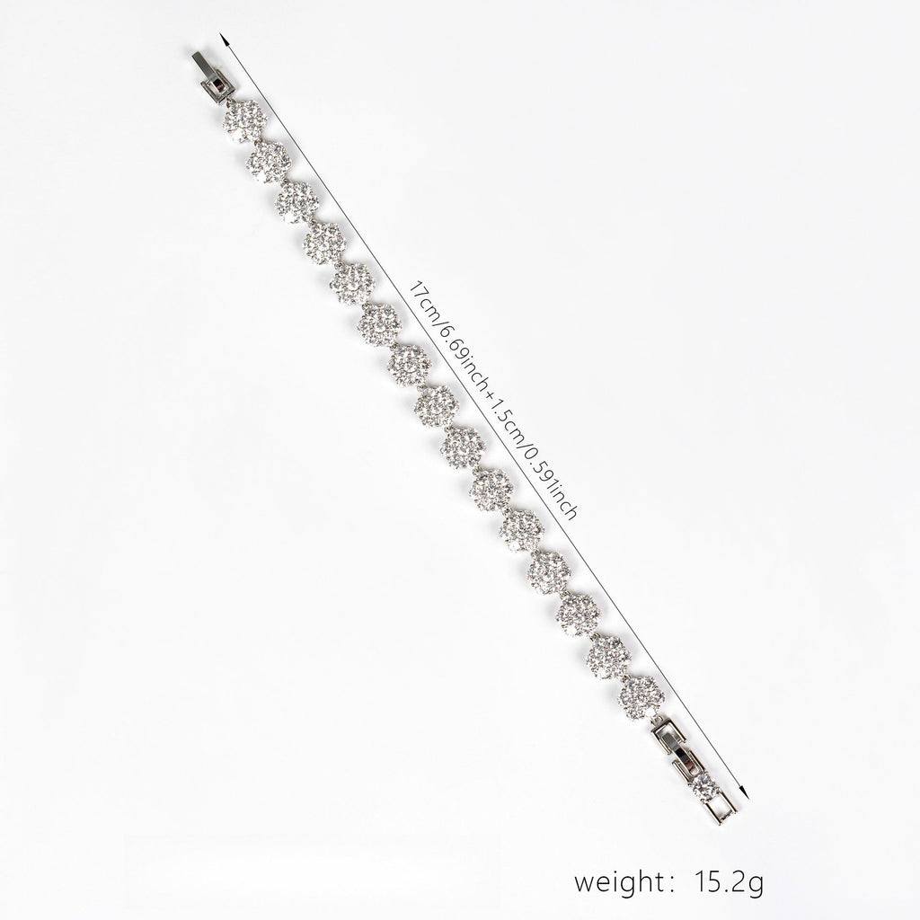 S925 Silver & Cubic Zirconia Camellia Bracelet Vera Lux