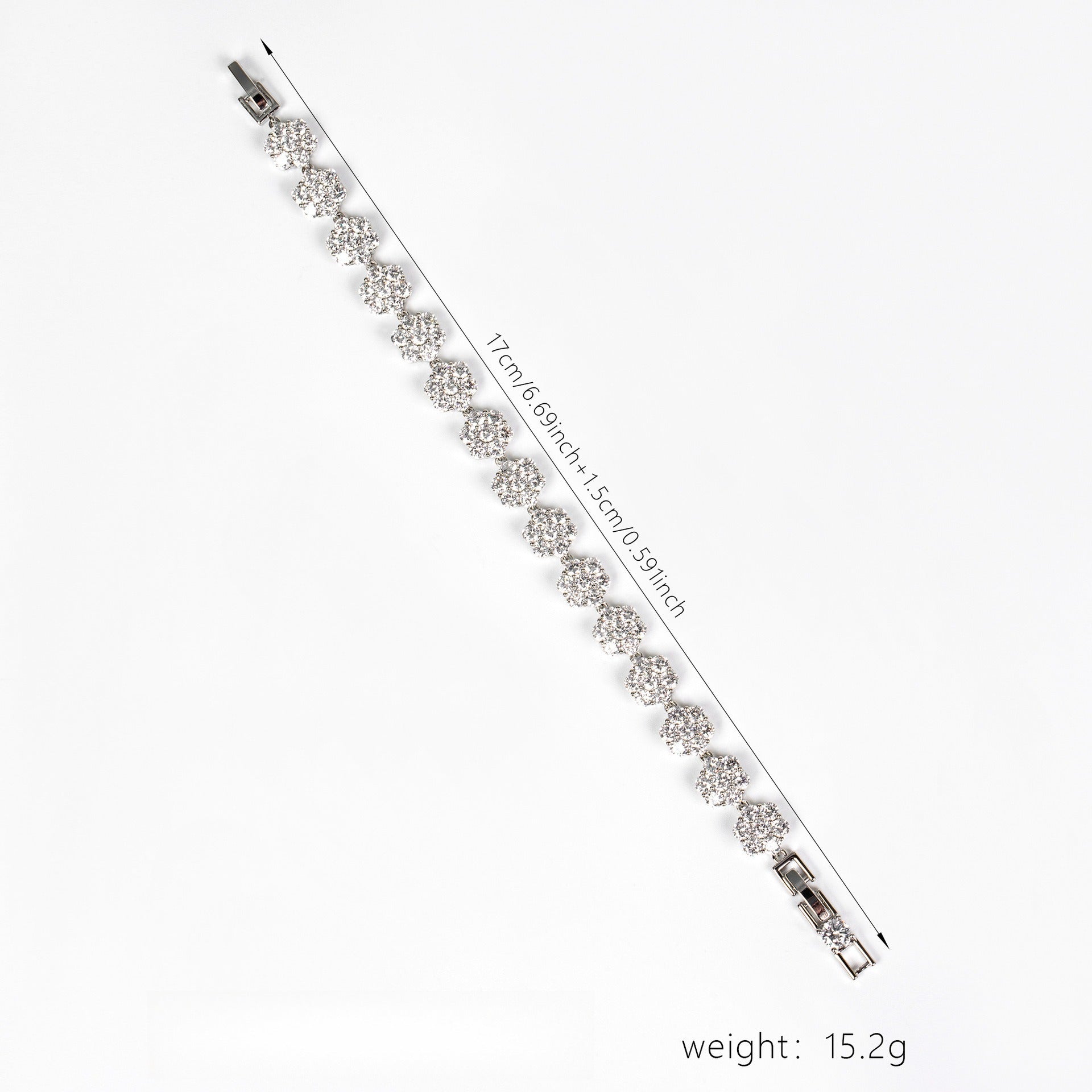 S925 Silver & Cubic Zirconia Camellia Bracelet Vera Lux