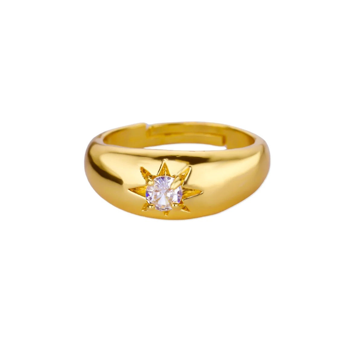 18k Gold-plated Ring, Niche And Unique, With Diamond Setting Vera Lux